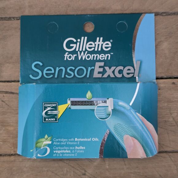 Gillette For Women Sensor Excel 5 Refill Cartridges Botanical Oils & Aloe NOS - Picture 1 of 7